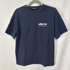 💙white fox navy blue tee